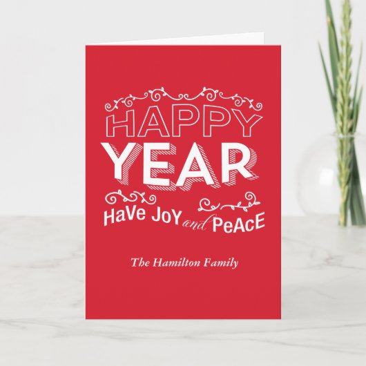 gelukkig jaar feestdagen kaart (Voorkant)