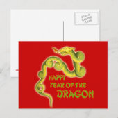 Gelukkig Jaar van de Dragon Gifts Feestdagenkaart (Voorkant / Achterkant)