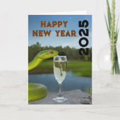 Gelukkig jaar van de houtslang Chinese maan 2025 Feestdagen Kaart (Voorkant)