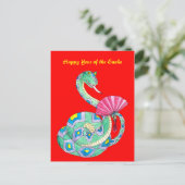 Gelukkig Jaar van het Rood van de Slang - Feestdagenkaart (Staand voorkant)