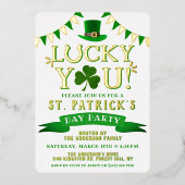 Gelukkig jij! St. Patrick's Day Party Real Folie Uitnodiging (Voorkant)
