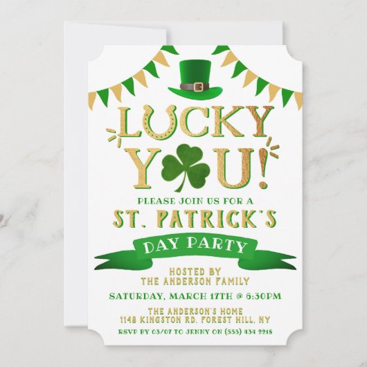 Gelukkig jij! Uitnodigingen van Patrick's Day (Voorkant)