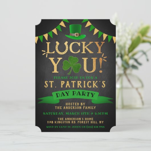 Gelukkig jij! Uitnodigingen van Patrick's Day (Staand voorkant)