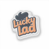 Gelukkig Jochie St. Patrick's Dag Kinderen Klaverb Sticker (Voorkant)