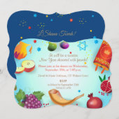 Gelukkig Joods Nieuwjaar Rosh Hashana Kaart (Voorkant / Achterkant)