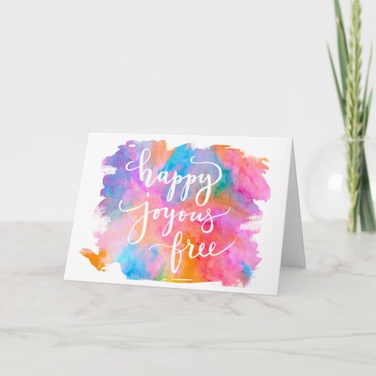 Gelukkig Joyous Vrij Wenskaart Kaart (Voorkant)