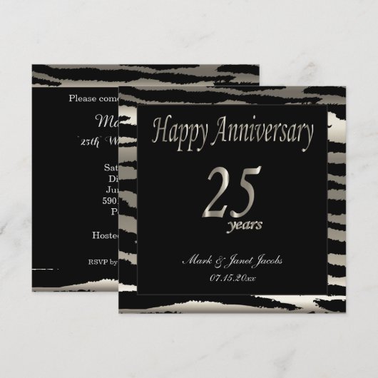 Gelukkig jubileum 25 jaar kaart (Voorkant / Achterkant)