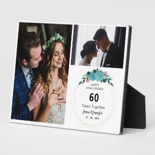 Gelukkig Jubileum 60 jaar samen   2 foto's Fotoplaat