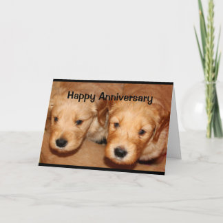 Gelukkig Jubileum aan A hond-Gegaan Leuk Paar Kaart