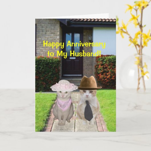 Gelukkig Jubileum aan Echtgenoot! Kaart (Gele Bloem)