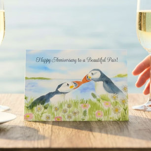 Gelukkig jubileum aan een lief koppel Papegaaiduik Kaart