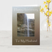 Gelukkig Jubileum aan Mijn Echtgenoot - Waterval Kaart (Gele Bloem)