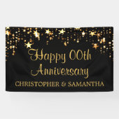 Gelukkig Jubileum | ALLE JAAR | Zwart en goud Spandoek (Horizontaal)