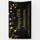 Gelukkig Jubileum | ALLE JAAR | Zwart en goud Spandoek (Verticaal)