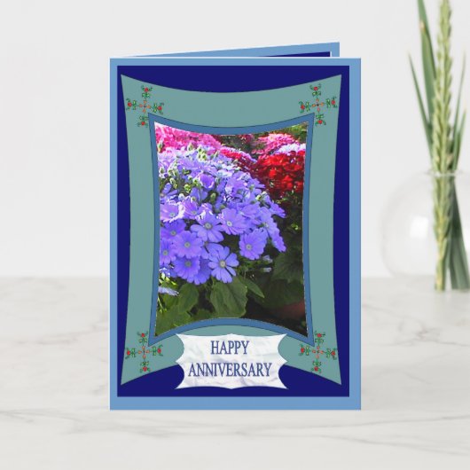 Gelukkig Jubileum, briljant paars Kaart (Voorkant)