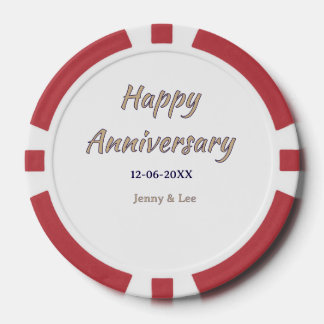 gelukkig jubileum bruin grijs naam datum koppel mo poker chips