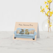 Gelukkig jubileum Bunny Rabbit kaart (Gele Bloem)