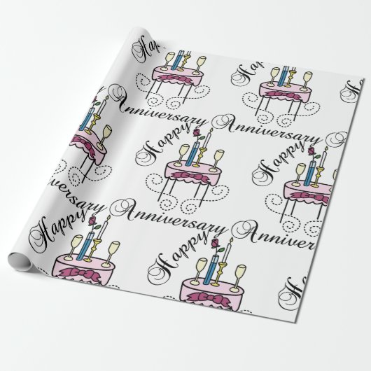 Gelukkig Jubileum Cadeaupapier (Uitgerold)