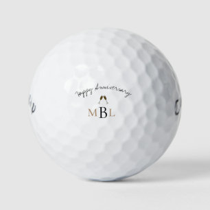 Gelukkig jubileum champagne monogram Callaway Golfballen