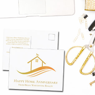 Gelukkig jubileum Chic Gold House makelaardij Briefkaart