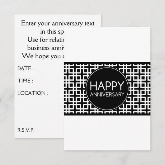 Gelukkig Jubileum (cinderStripe) Kaart (Voorkant / Achterkant)