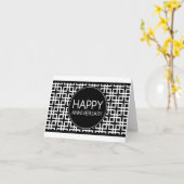 Gelukkig Jubileum (cinderStripe) Kaart (Gele Bloem)