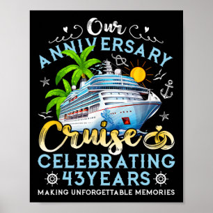 Gelukkig jubileum cruise viert 43 jaar koppel poster