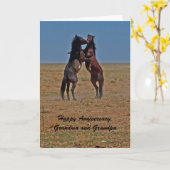Gelukkig jubileum Dansende paarden, Grootouders Kaart (Gele Bloem)