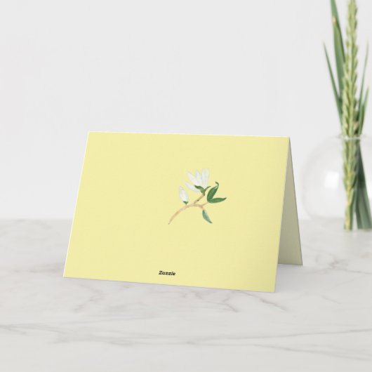 Gelukkig Jubileum | Elegant Magnolia Branch Yellow Kaart (Achterkant)
