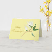 Gelukkig Jubileum | Elegant Magnolia Branch Yellow Kaart (Gele Bloem)