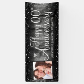 Gelukkig Jubileum Elk jaar Foto Zilver Confetti Spandoek (Verticaal)