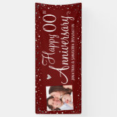 Gelukkig Jubileum Elk jaar Foto Zilver Confetti Spandoek (Verticaal)