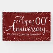 Gelukkig Jubileum elk jaar Zilver Confetti Spandoek (Horizontaal)