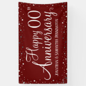 Gelukkig Jubileum elk jaar Zilver Confetti Spandoek (Verticaal)