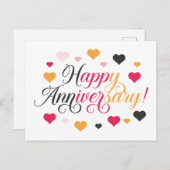 Gelukkig jubileum Felhartige Harten Levendig Briefkaart (Voorkant / Achterkant)