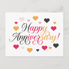 Gelukkig jubileum Felhartige Kleurenrijke Harten L Briefkaart