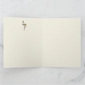 Gelukkig jubileum Flamingo monogram Kaart (Binnen)