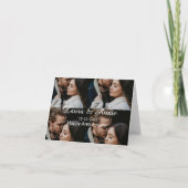 Gelukkig jubileum foto collage naam datum eenvoudi bedankkaart (Voorkant)