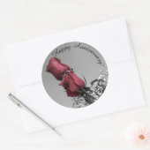 Gelukkig Jubileum | Foto rode rozen Ronde Sticker (Envelop)