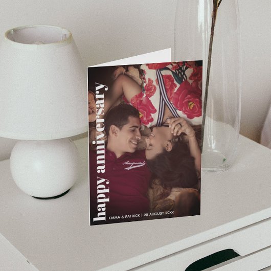 Gelukkig jubileum Foto Trendy Romantische kaart