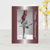 Gelukkig Jubileum | Foto van twee rode rozen Kaart (Gele Bloem)