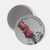 Gelukkig Jubileum | Foto van twee rode rozen Magneet (Voorkant / Achterkant)