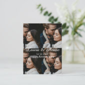 Gelukkig jubileum fotocollage naam datum eenvoudig briefkaart (Staand voorkant)