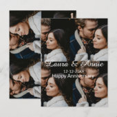 Gelukkig jubileum fotocollage naam datum eenvoudig briefkaart (Voorkant / Achterkant)