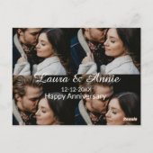 Gelukkig jubileum fotocollage naam datum eenvoudig briefkaart (Achterkant)