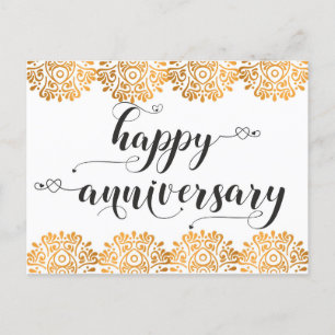 Gelukkig jubileum gefeliciteerd wensen goud liefde briefkaart