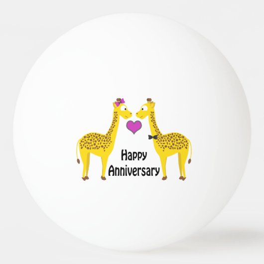Gelukkig jubileum Giraffen Pingpongbal (Voorkant)