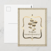 Gelukkig jubileum goud briefkaart (Voorkant / Achterkant)