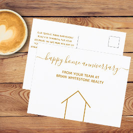 Gelukkig Jubileum Goud Vastgoedmaatschappij Briefkaart