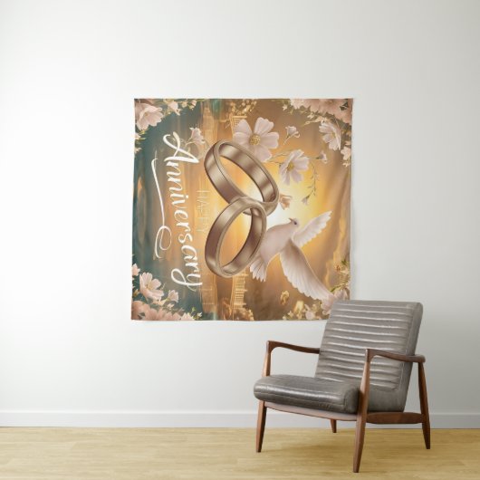 Gelukkig jubileum Goud Wandkleed (In Situ (horizontaal))